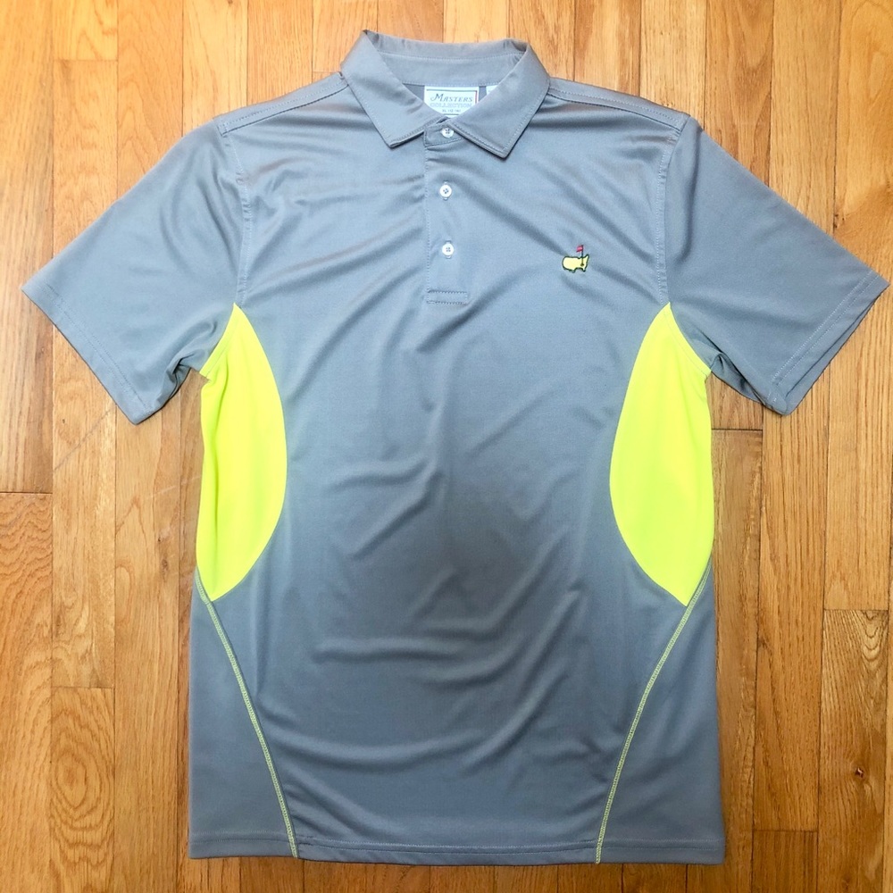 Masters Gray Polo with Neon Yellow Accents